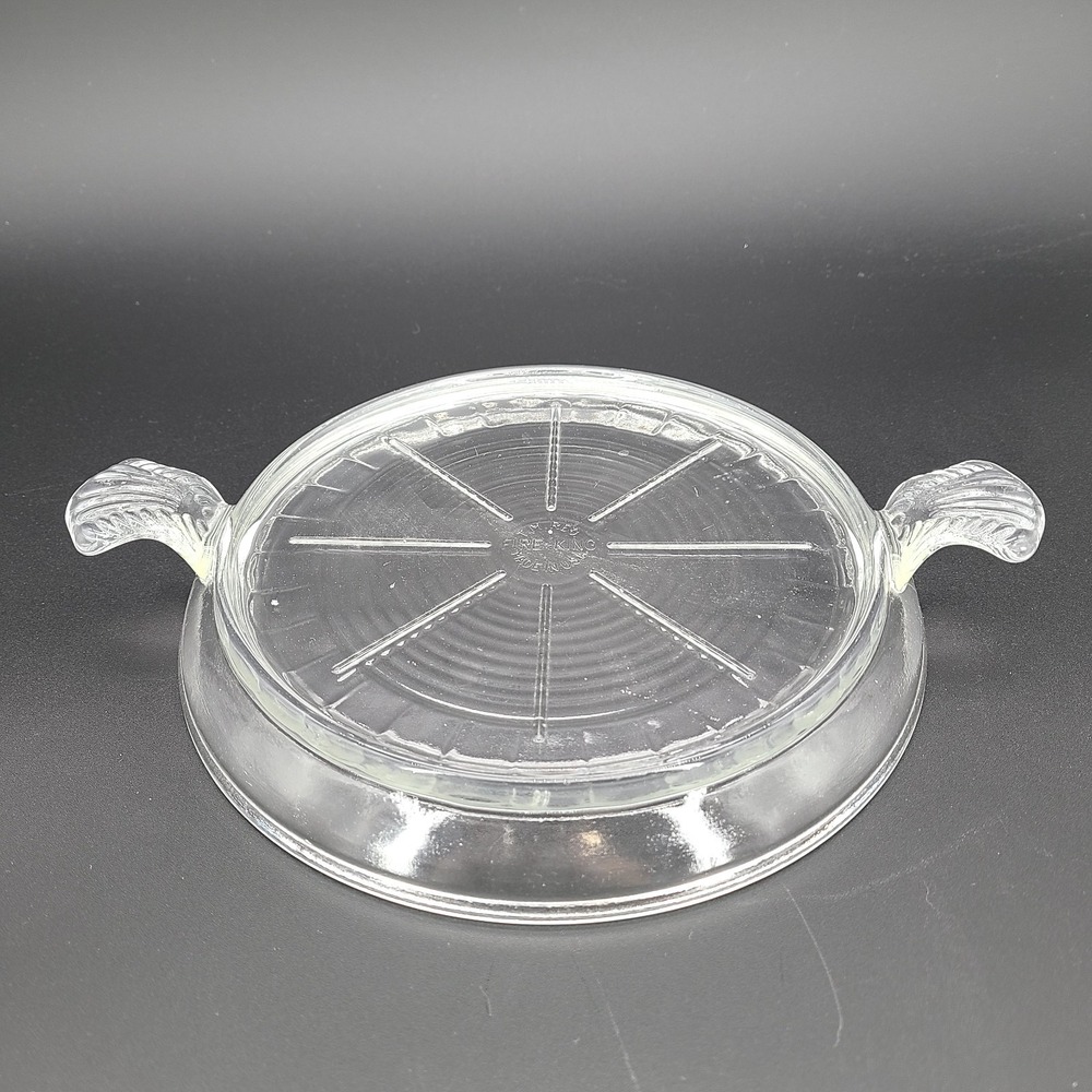 Vintage Fire King Clear Glass Table Server Tab Handled Hot Plate TRIVET No chips